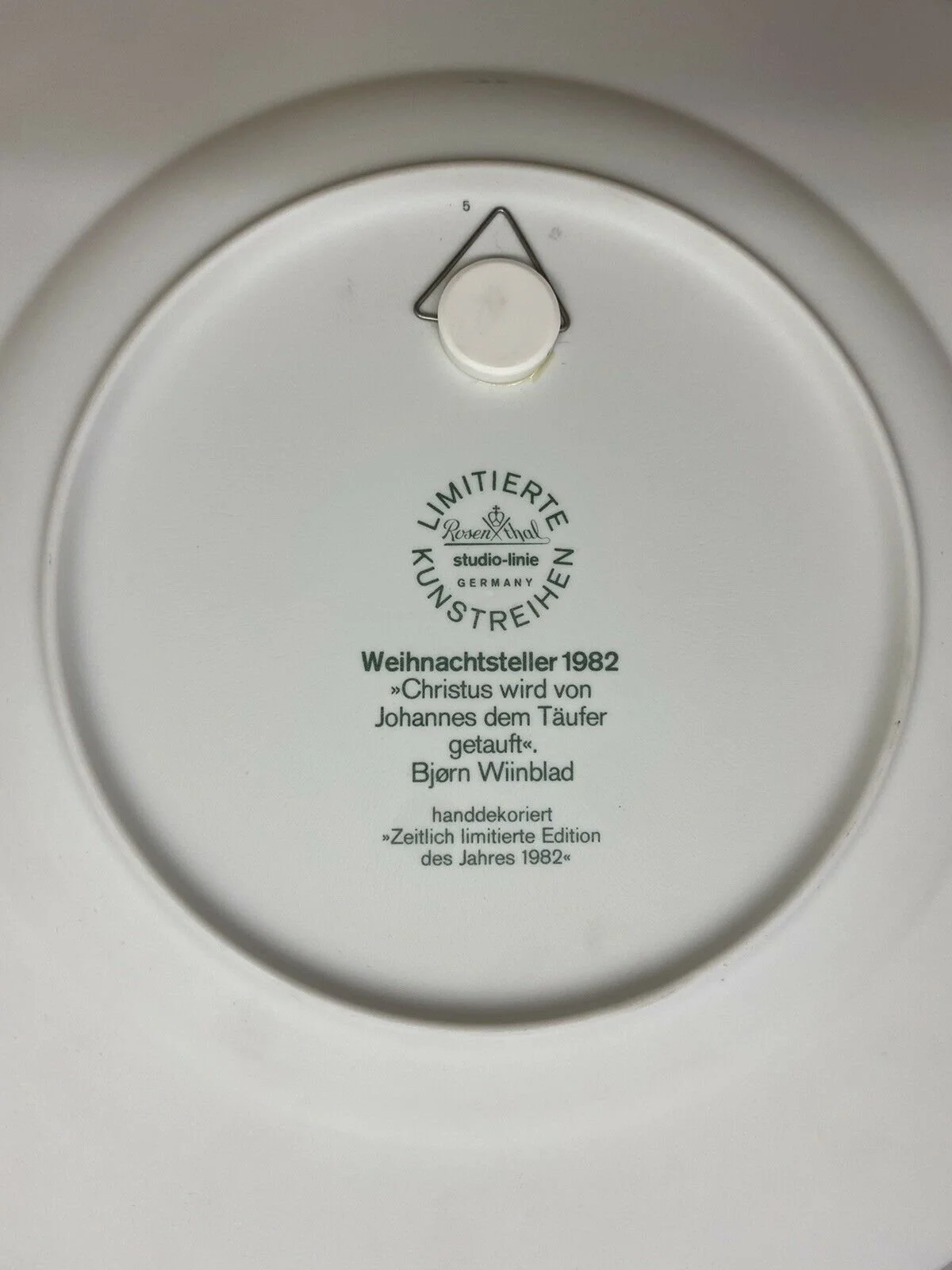 Bjorn Wiinblad Signed Christmas Plate Titled, 